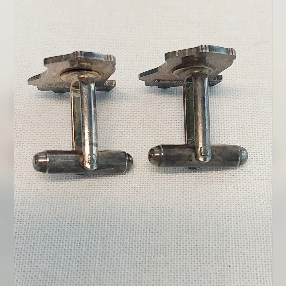Handmade By Logo Jewelry Two Cufflinks & One Tie Holder Clip Pre-Owned